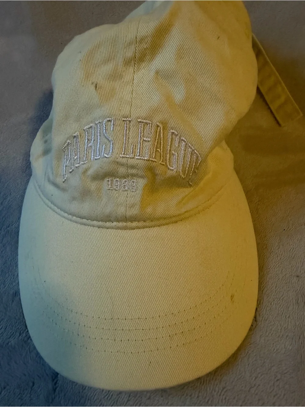 H&M Baseball Cap Women One Size Cream Good Paris League 1986 Embroidered Vintage